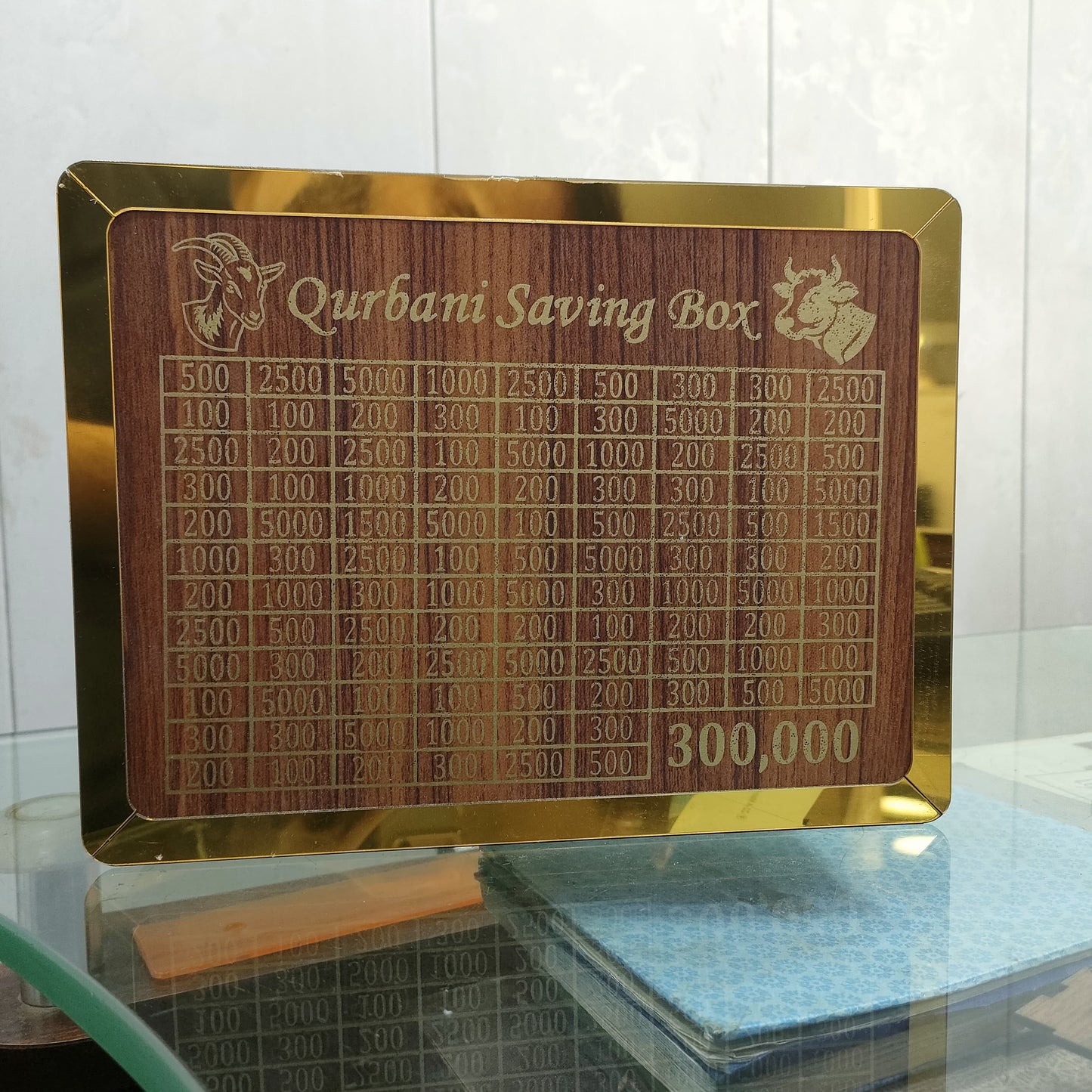 Zaavira™Umrah Saving Box Wooden Islamic Money Saving Box