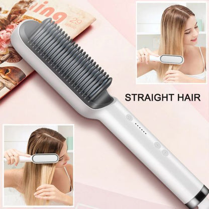 Zaavira™ Hair Straightener Brush Curling Comb 2 In 1