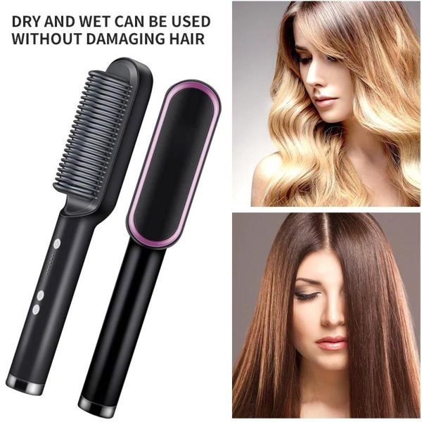 Zaavira™ Hair Straightener Brush Curling Comb 2 In 1