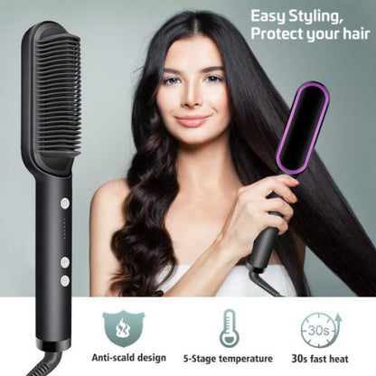 Zaavira™ Hair Straightener Brush Curling Comb 2 In 1