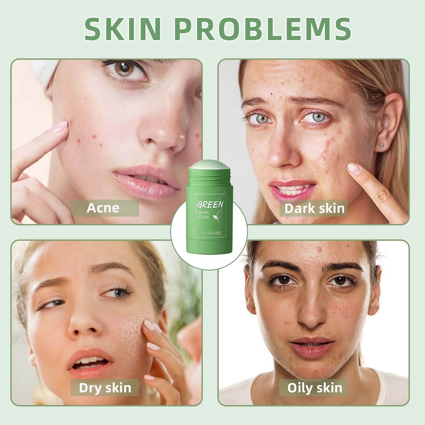 Zaavira™ Green Mask Stick  for All Skin Types.